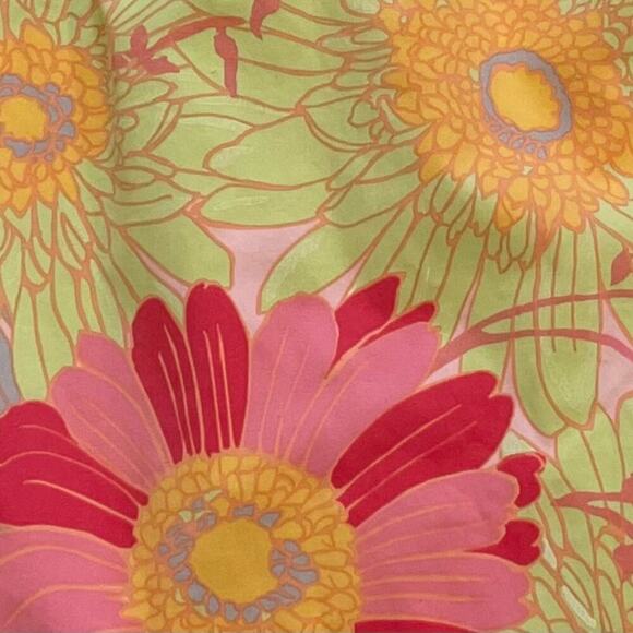 Talbots Cotton Yellow Pink Gray Floral Sleeveless Sheath Dress, Size 2P - Picture 6 of 11